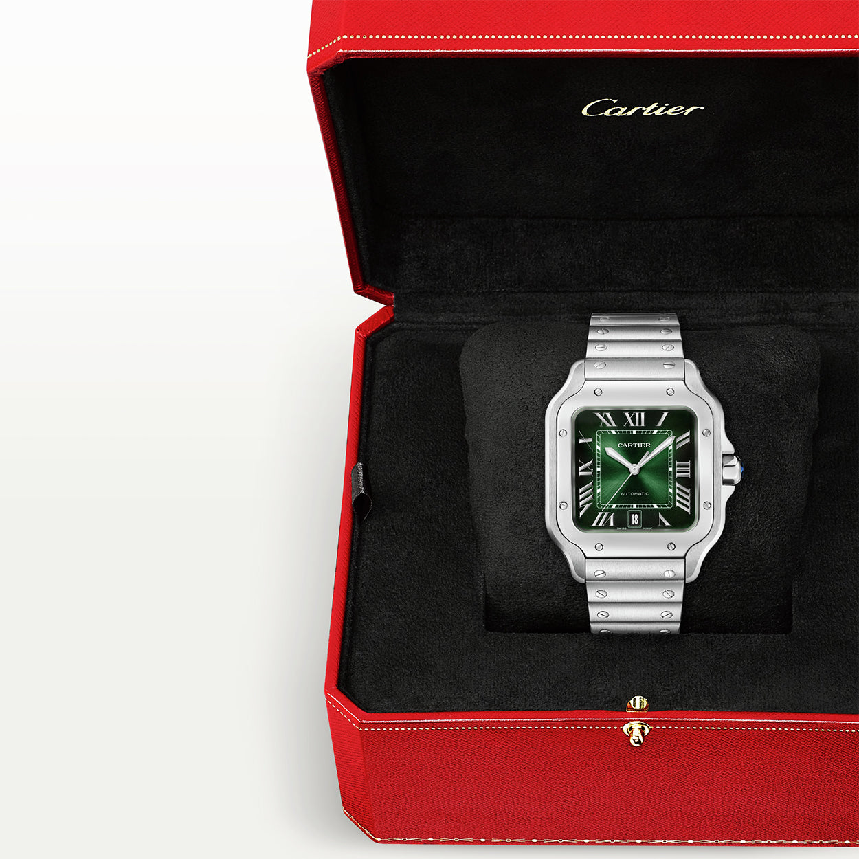 Cartier Santos de Cartier Large Smoky Green Dial Automatic Watch