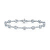 18ct White Gold Round Brilliant Diamonds in a Rub Over Setting Bracelet