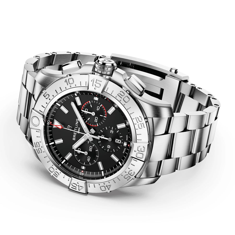 Super Avenger Chronograph 46mm Titanium Black Dial Bracelet Watch