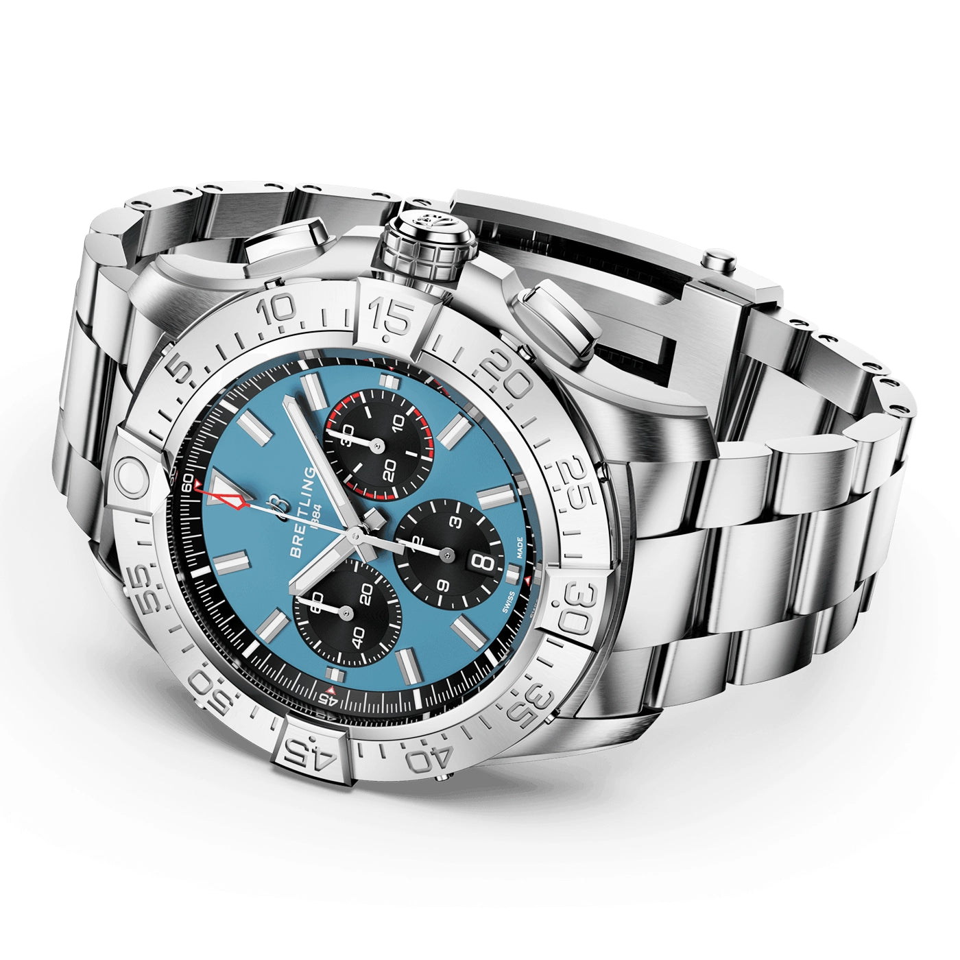 Super Avenger Chronograph 46mm Titanium Blue Dial Bracelet Watch