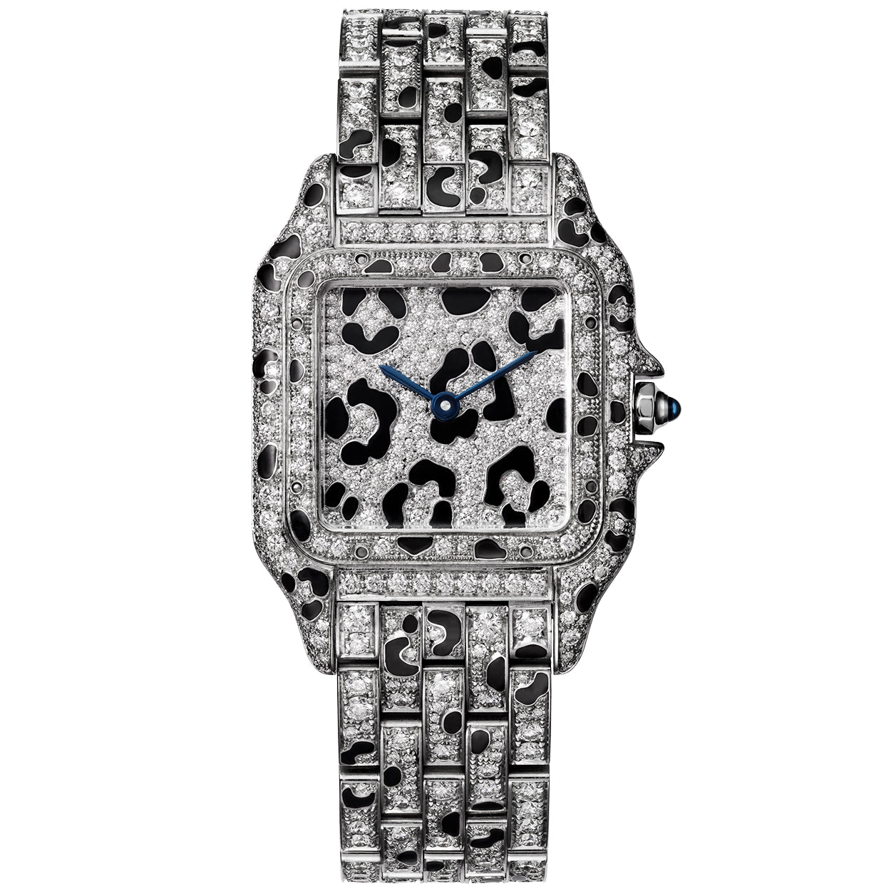 Panthère de Cartier Medium Full Diamond Set & Black Enamel Watch