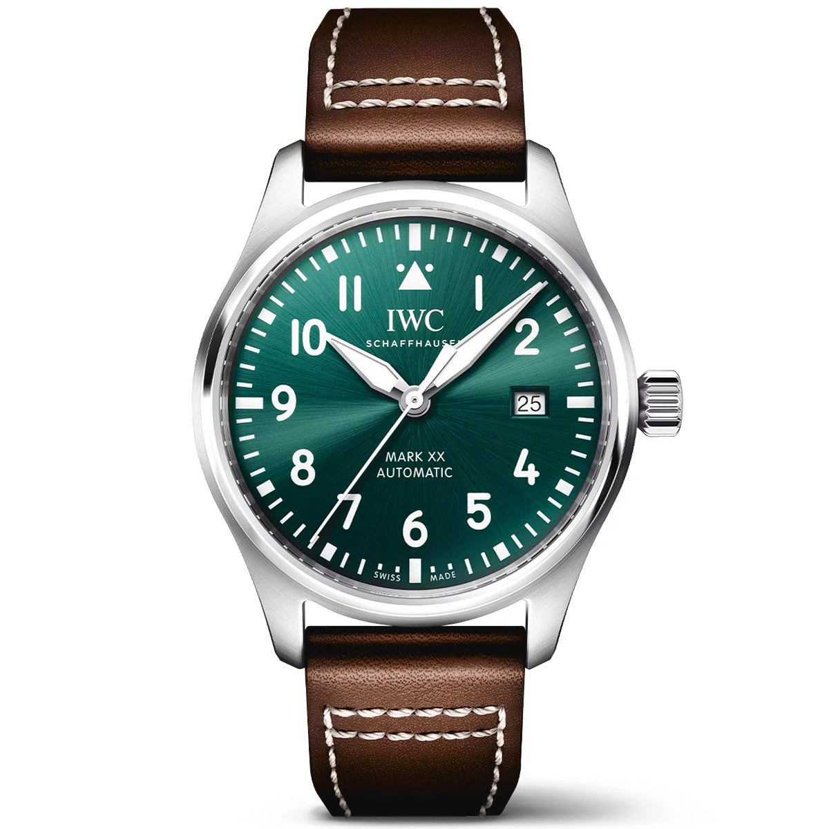 IWC Schaffhausen Pilot's Mark XX 40mm Green Dial Men's Automatic Strap Watch - Berry's Jewellers