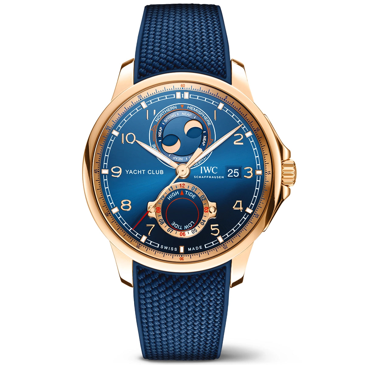 IWC Schaffhausen Portugieser Yacht Club Moon & Tide 44.6mm Blue Dial Watch - Berry's Jewellers