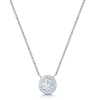 18ct White Gold Diamond Halo Pendant