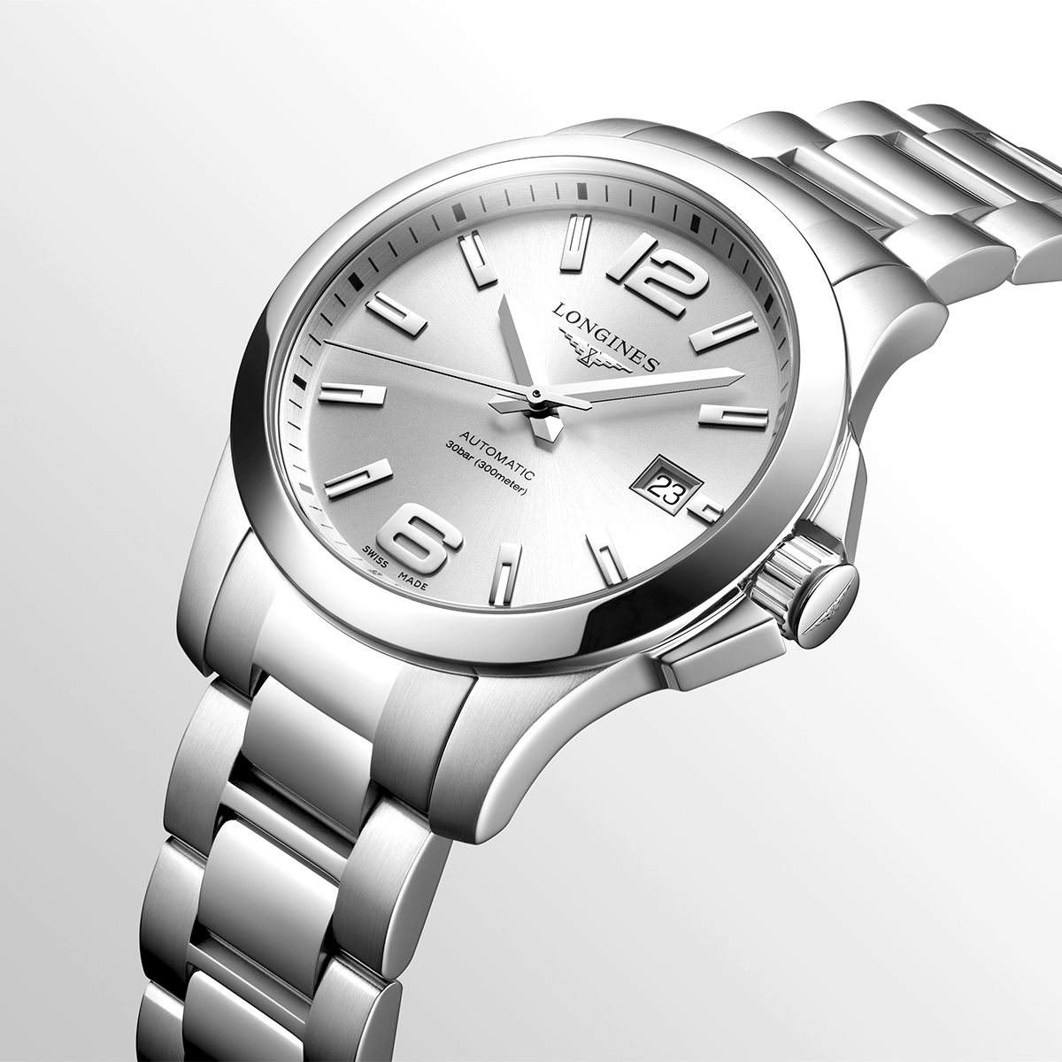 Conquest 39mm Silver Dial Automatic Bracelet Watch