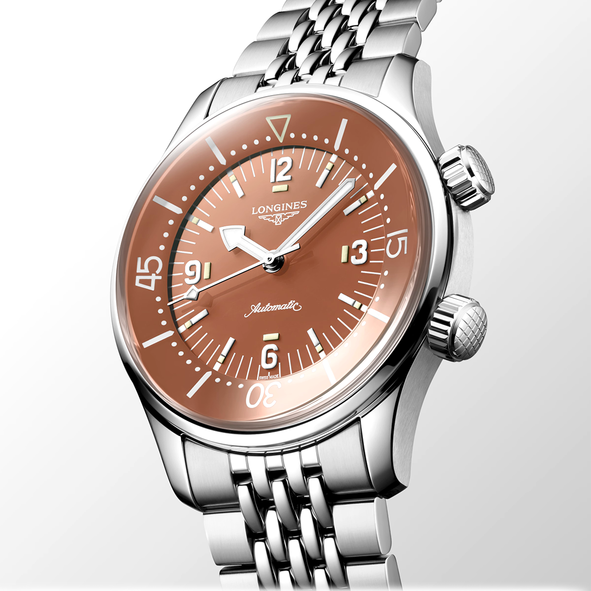 Legend Diver 39mm Terracotta Dial Men's Automatic Bracelet Watch