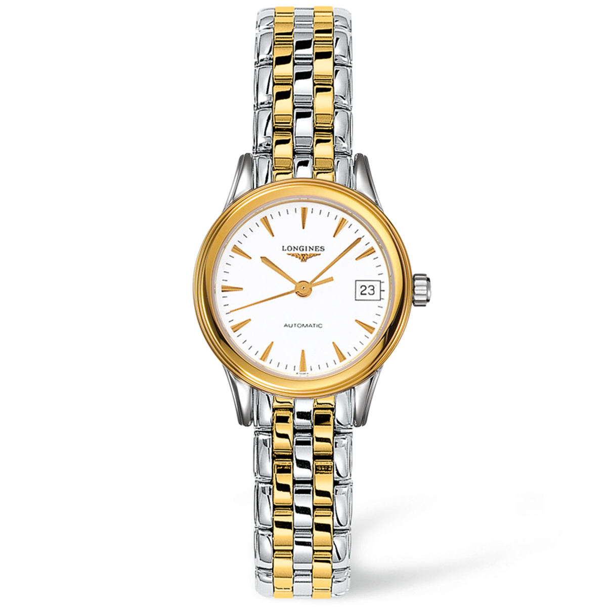 Flagship Steel and Yellow Gold 26.mm PVD Silver Dial Automatic Bracelet Watch