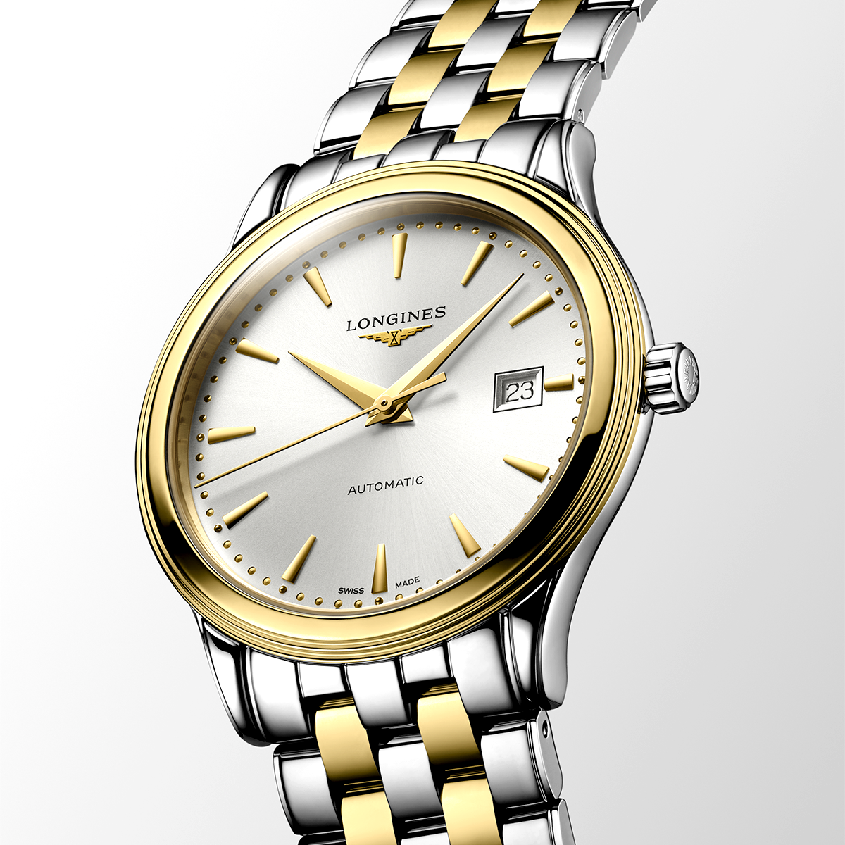 Flagship Steel and Yellow Gold 40mm PVD Silver Dial Automatic Bracelet Watch