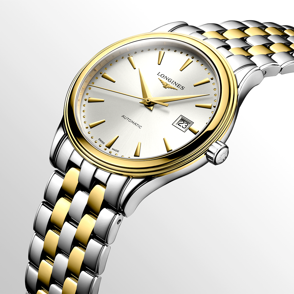 Flagship Steel and Yellow Gold 40mm PVD Silver Dial Automatic Bracelet Watch