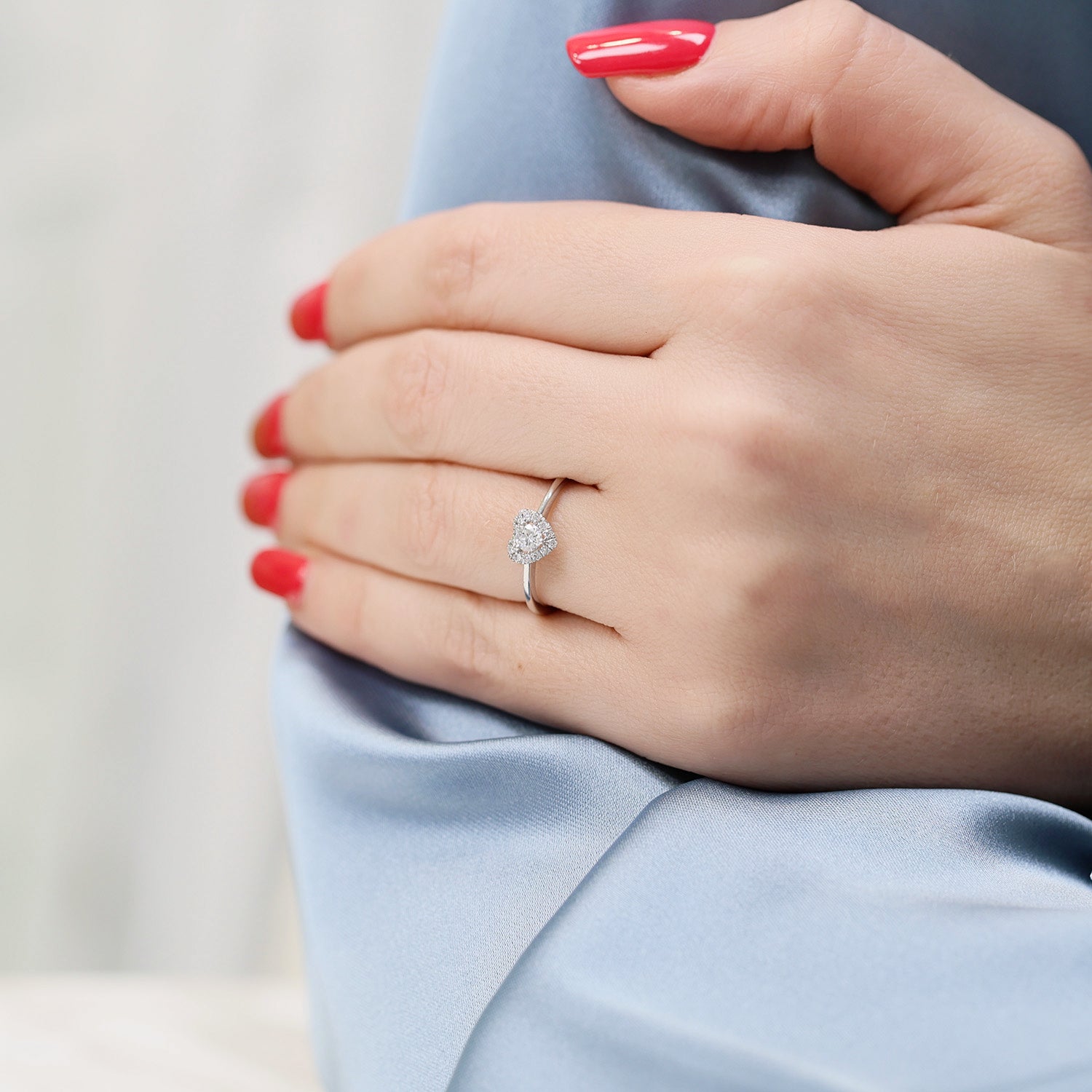 Berry's Platinum Heart Shaped Diamond Ring With Halo Surround - Berry's Jewellers