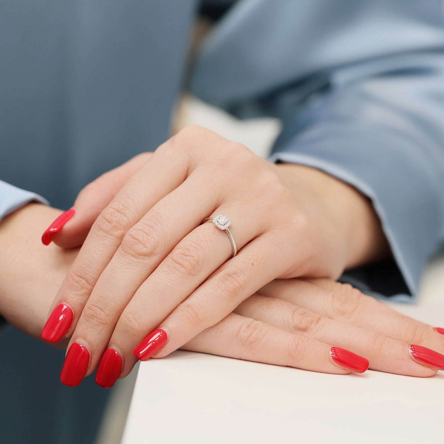 Berry's Platinum Round Brilliant Diamond Halo Ring In A Cushion Shaped Setting - Berry's Jewellers