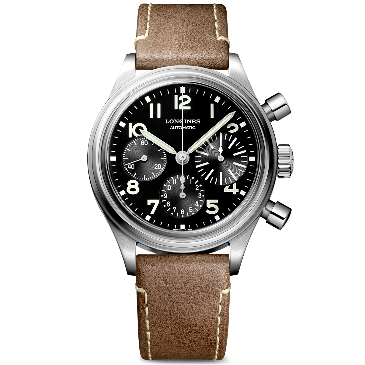 Longines Heritage Avigation BigEye 41mm Black Dial Automatic Chronograph Watch - Berry's Jewellers