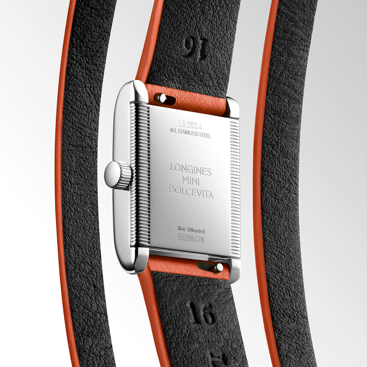 Mini DolceVita 21.5mm x 29mm Silver Dial Orange Multi Strap Watch