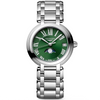 PrimaLuna Moonphase 30.5mm Green Sunray Dial Bracelet Watch