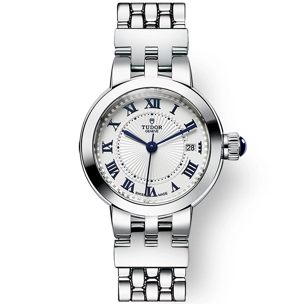 TUDOR Clair de Rose 26mm Opaline Silver Dial Ladies Bracelet Watch - Berry's Jewellers