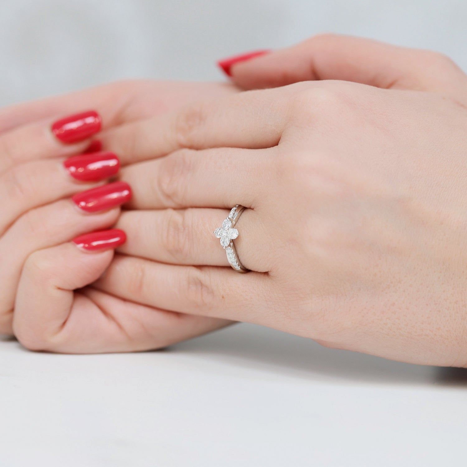 Berry's Platinum Round Brilliant Cut Diamond Flower Cluster Ring With Diamond Set Twist Shoulders - Berry's Jewellers