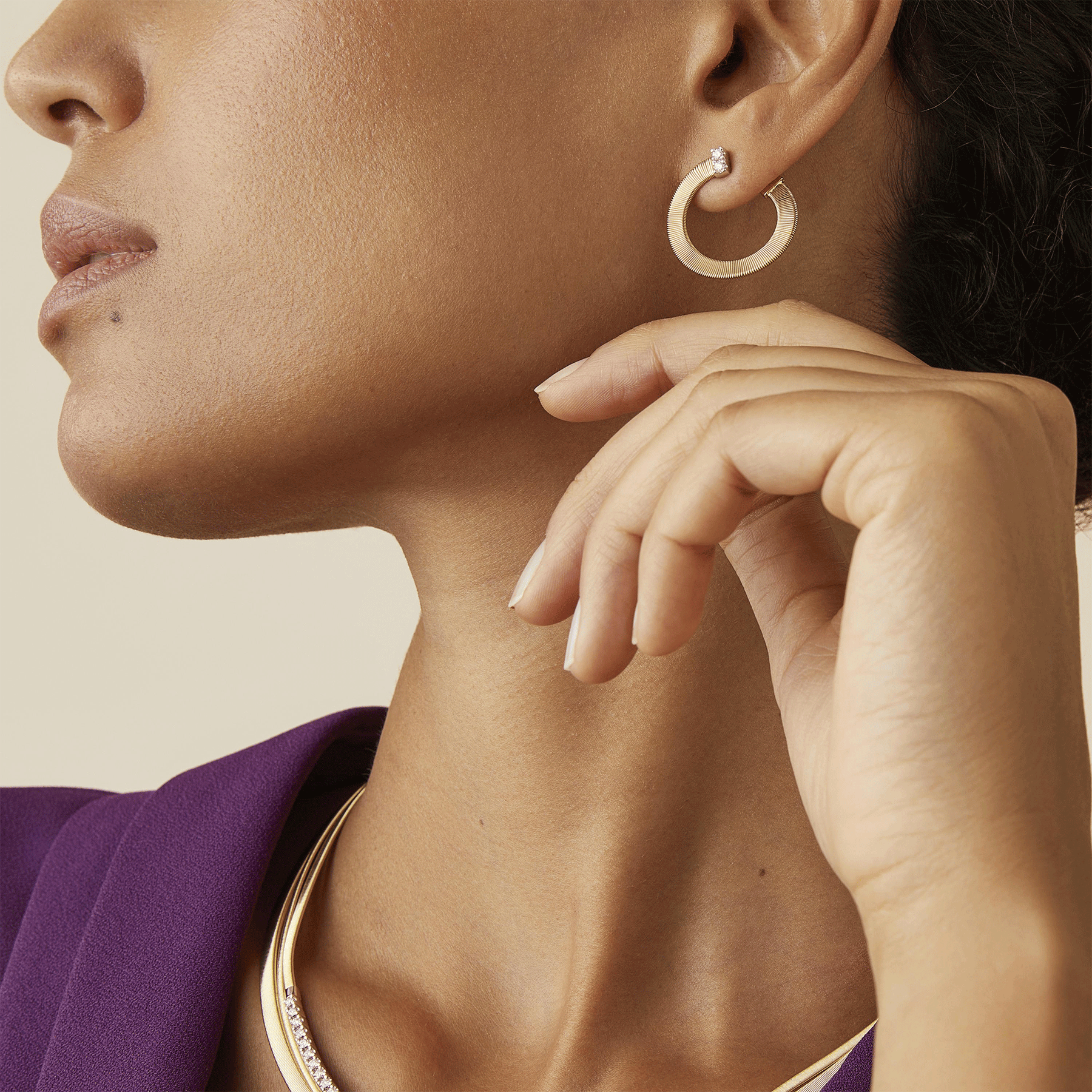 Masai 18ct Yellow Gold Hoop Earrings