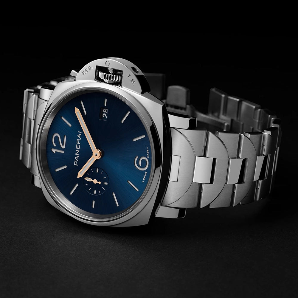 Luminor Due 42mm Blue/Rose Dial Men's Bracelet Watch