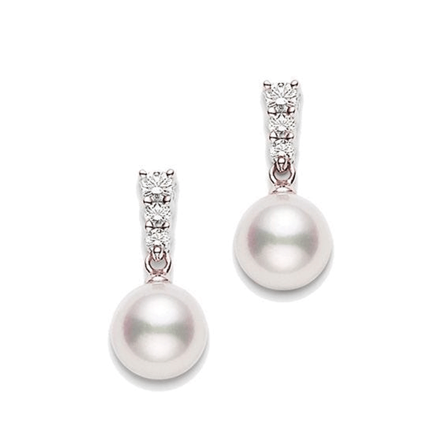 Morning Dew 18ct Rose Gold Pearl And Diamond Earrings