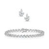 Platinum Diamond Bracelet & 18ct White Gold Earring Set