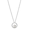 18ct White Gold Diamond & Pearl Circle Pendant