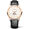 Master Ultra Thin Moon 18ct Pink Gold Beige Dial Strap Watch