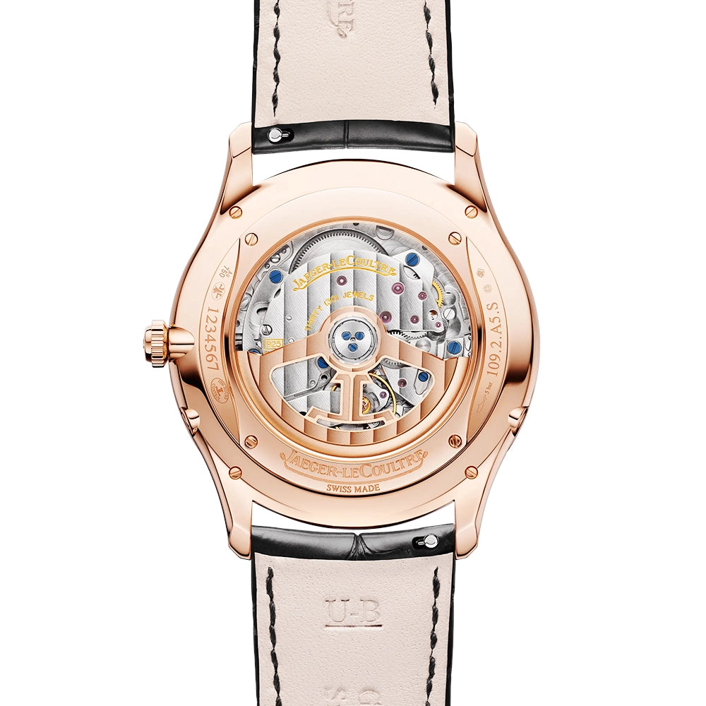 Master Ultra Thin Moon 18ct Pink Gold Beige Dial Strap Watch