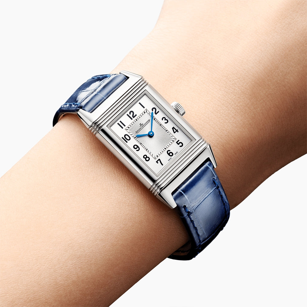 Reverso Classic Small Silver Dial Ladies Manual-Wind Strap Watch