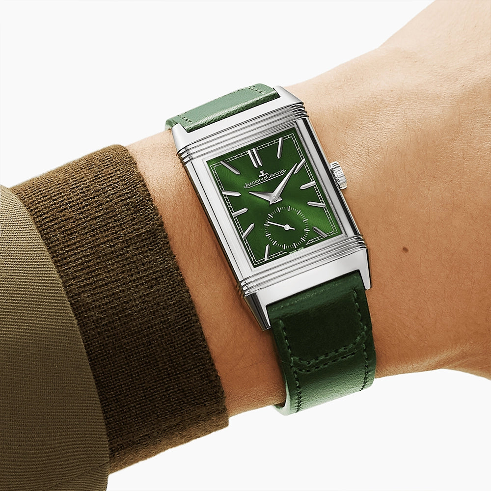 Reverso Tribute Monoface Small Seconds Green Dial Watch