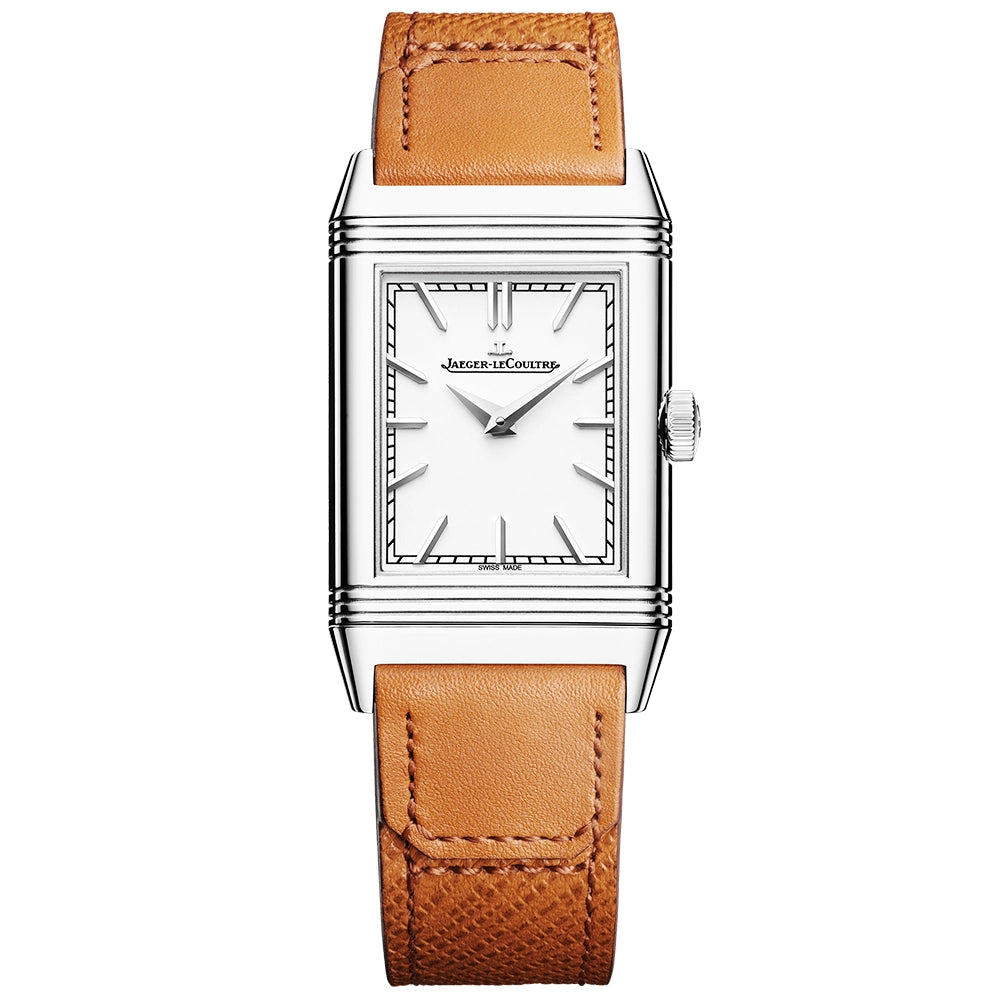 Jaeger-LeCoultre Reverso Tribute Monoface Silver Dial Leather Strap Watch - Berry's Jewellers