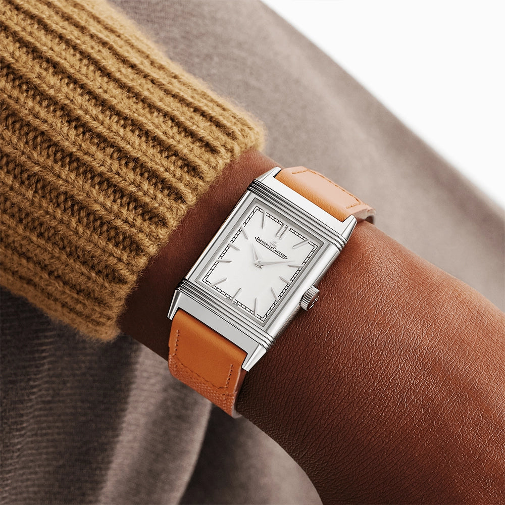 Jaeger-LeCoultre Reverso Tribute Monoface Silver Dial Leather Strap Watch - Berry's Jewellers