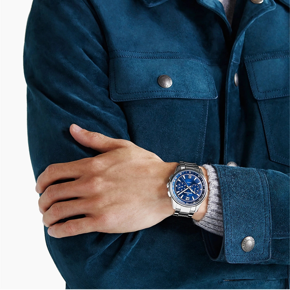 Jaeger-LeCoultre Polaris Chronograph 42mm Blue Dial Men's Bracelet Watch - Berry's Jewellers