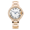 Cartier Ballon Bleu 33mm 18ct Rose Gold Diamond Bezel Watch