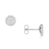 18ct White Gold Round Brilliant Cut Diamond Cluster Earrings