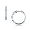 18ct White Gold Round Brilliant Cut Diamond Hoop Earrings