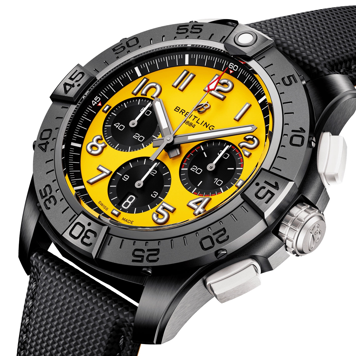 Avenger Night Mission 44mm Black Ceramic & Yellow Dial Mens Watch