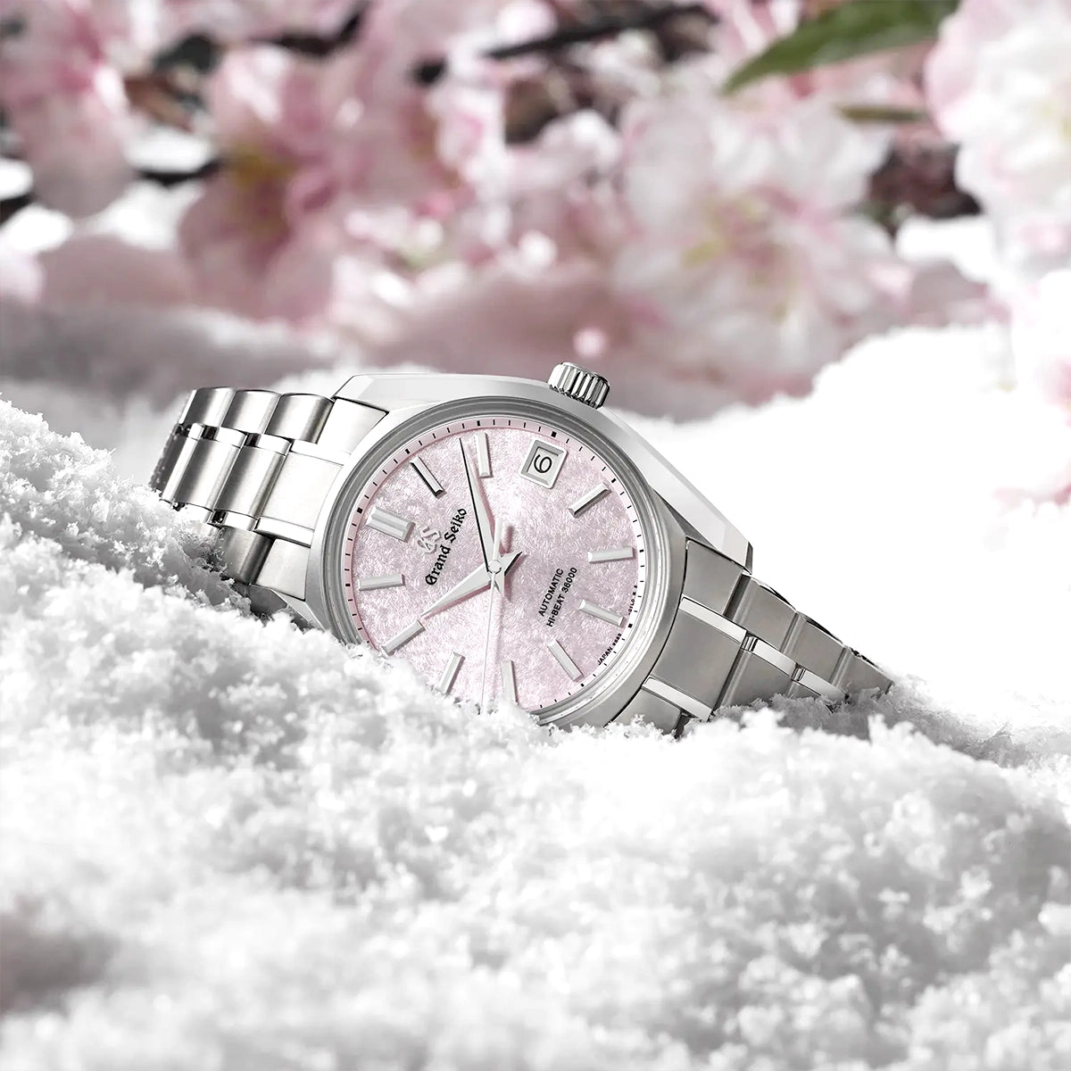 Heritage 'Sakura-Kakushi' 40mm Pink Textured Dial Watch