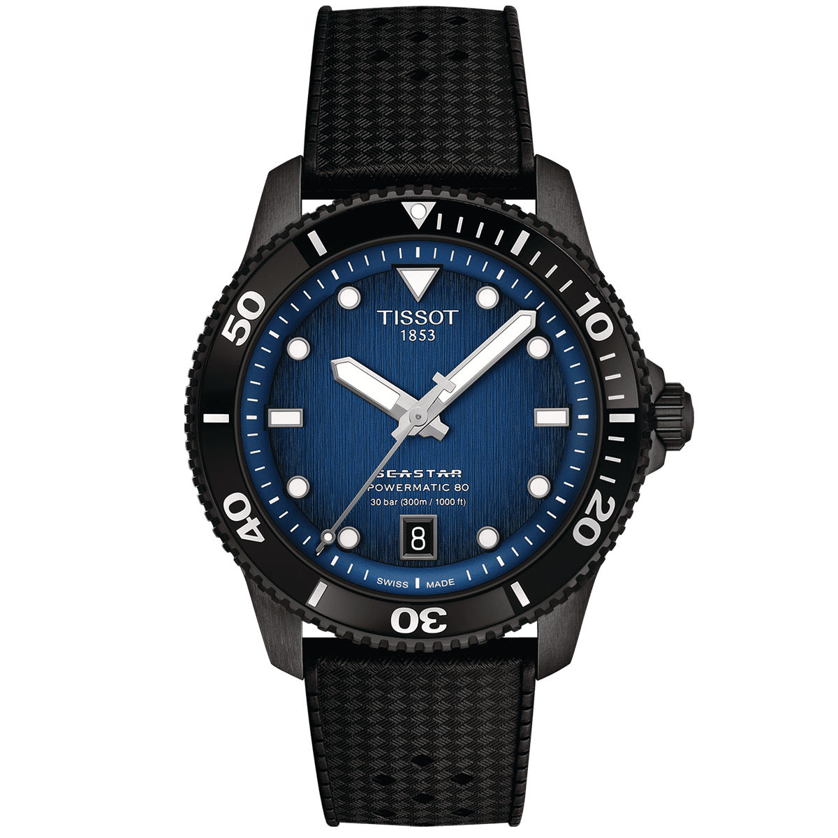 Seastar 1000 43mm Gradient Blue Dial & Rubber Strap Automatic Watch