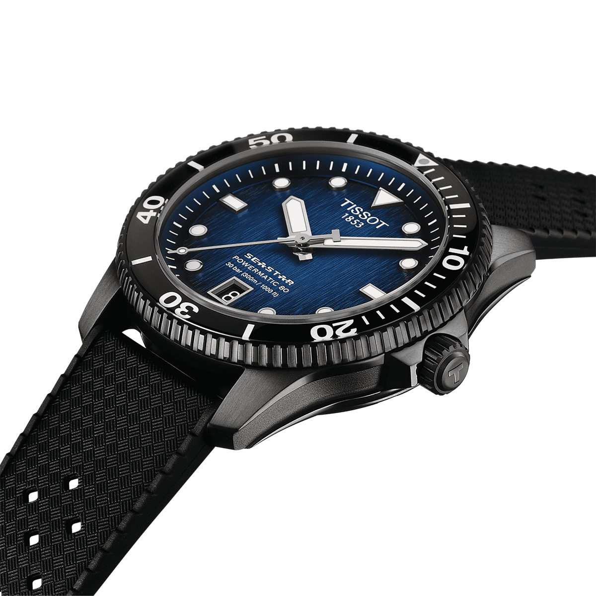 Seastar 1000 43mm Gradient Blue Dial & Rubber Strap Automatic Watch