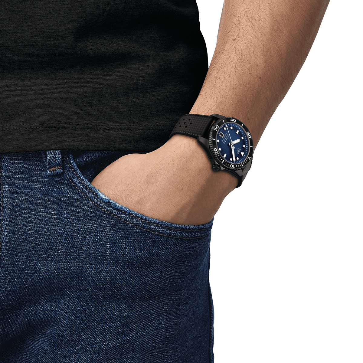 Seastar 1000 43mm Gradient Blue Dial & Rubber Strap Automatic Watch