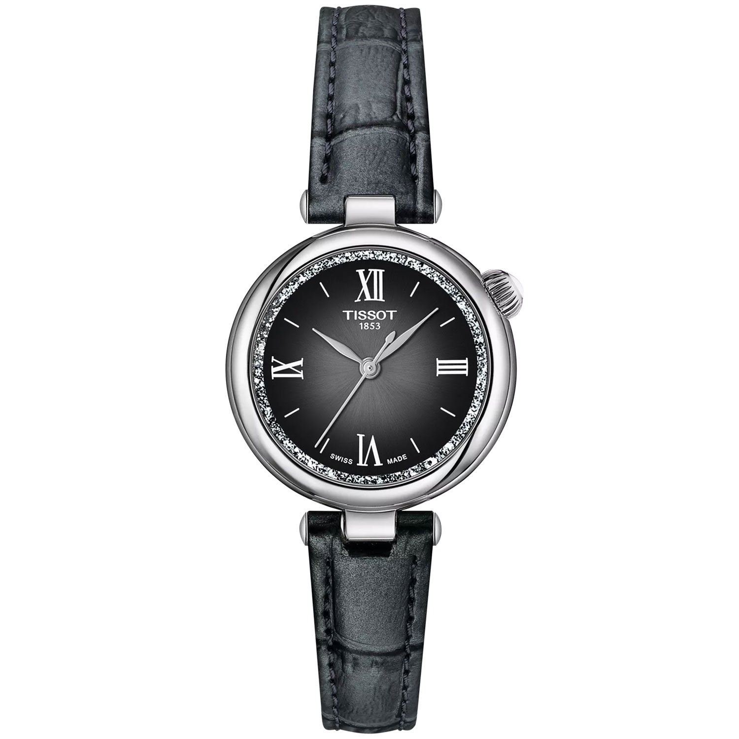 Desire Small Ladies 28mm Steel Black Dial Strap Watch