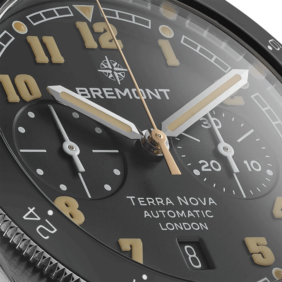 Terra Nova 42mm Black Dial Chronograph Automatic Strap Watch