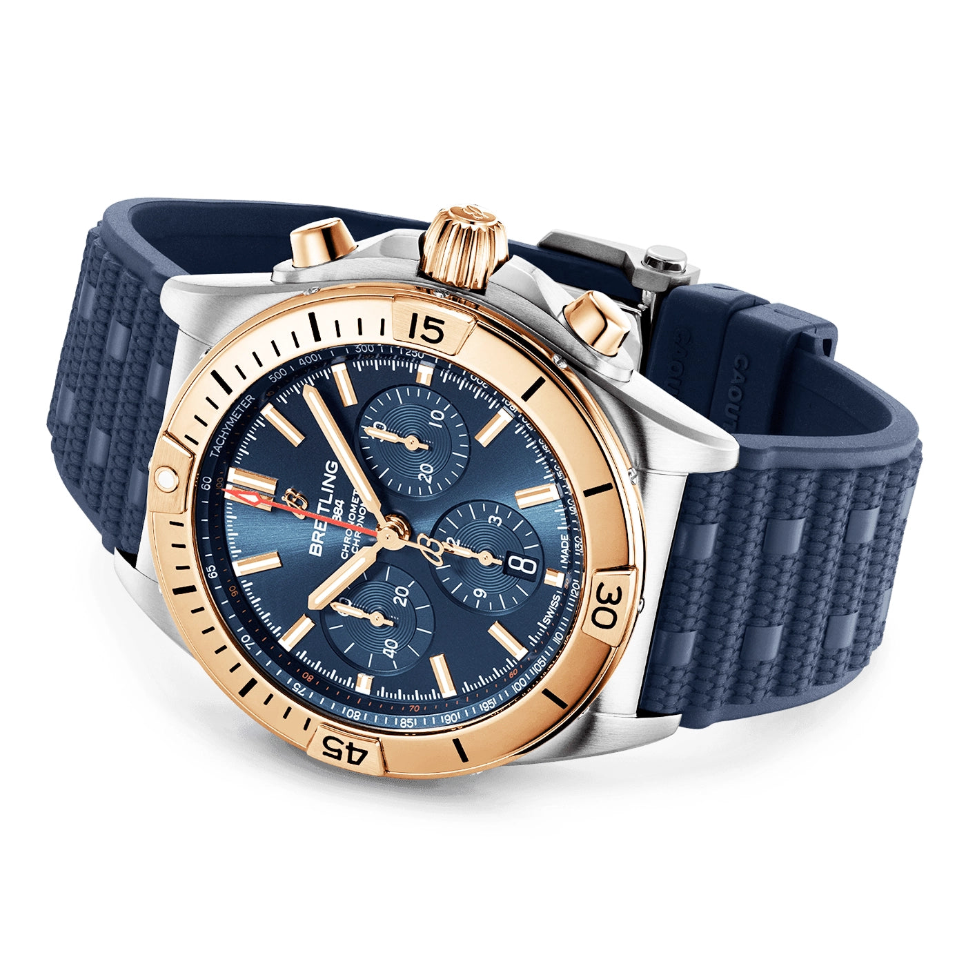 Chronomat 42mm Two-Tone Blue Dial Men's Automatic Strap Watch