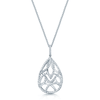 18ct White Gold Brilliant Cut Diamond Pave Set Fancy Pear Shape Pendant