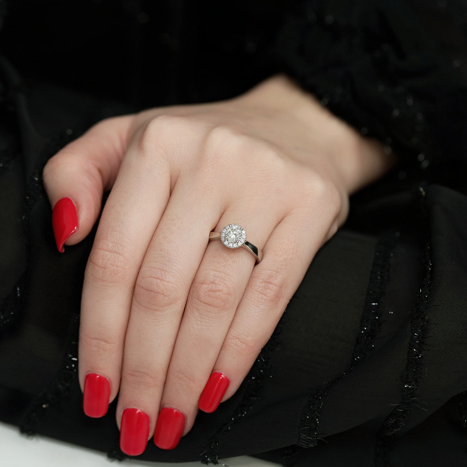 Berry's Platinum GIA Certificated Round Brilliant Cut Diamond Ring With Diamond Halo Surround - Berry's Jewellers