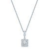 18ct White Gold Diamond Square Cluster Pendant