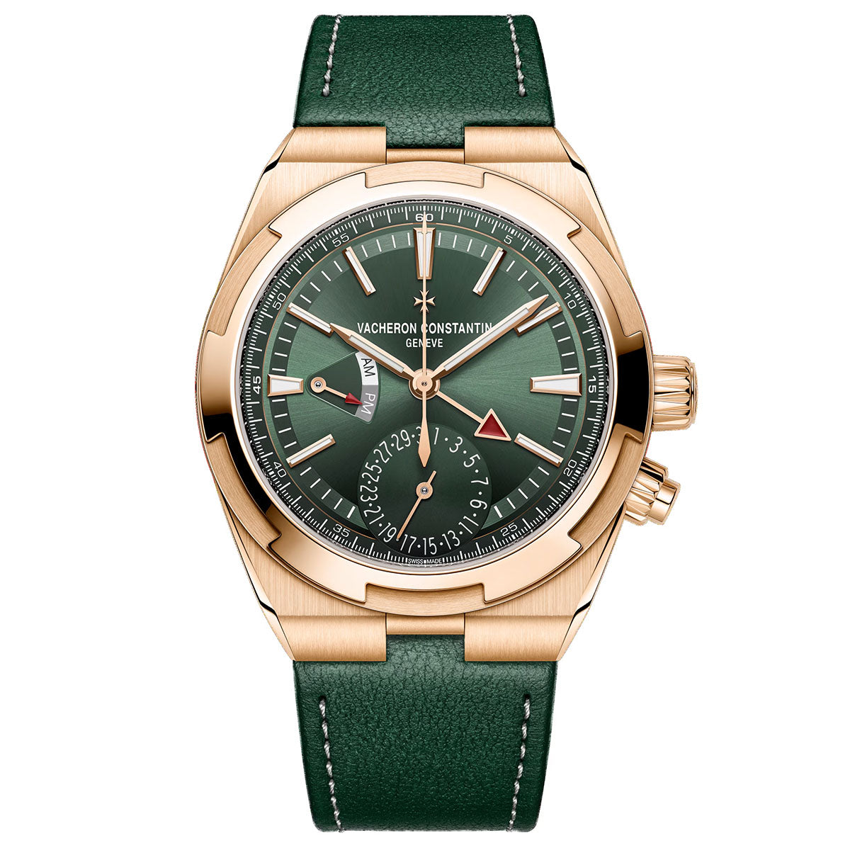 Overseas Dual Time 18ct Pink Gold Green Dial Automatic Watch