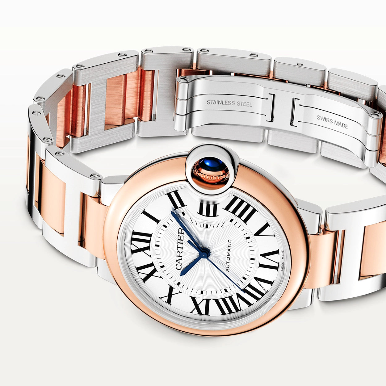 Cartier Ballon Bleu de Cartier 36mm 18ct Pink Gold and Steel Watch - Berry's Jewellers