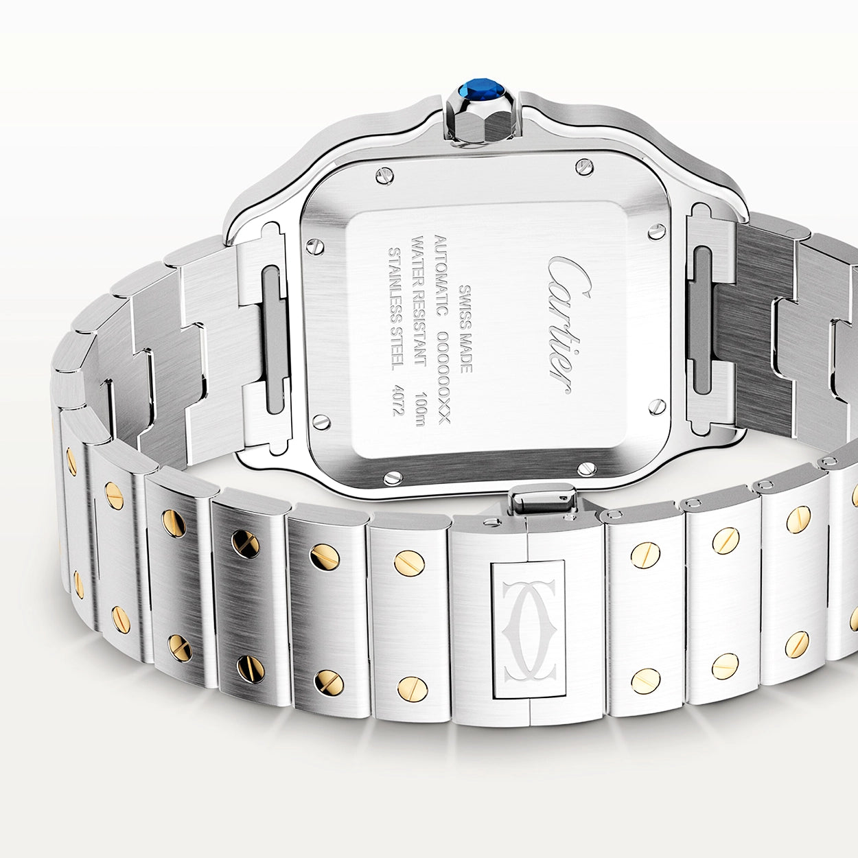 Cartier Santos de Cartier Large Steel & 18ct Yellow Gold Bracelet/Strap Watch - Berry's Jewellers