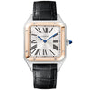 Santos-Dumont Large & 18ct Pink Gold Steel Leather Strap Watch